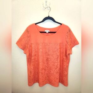 Calvin Klein XXL Ladies Coral Textured Tee